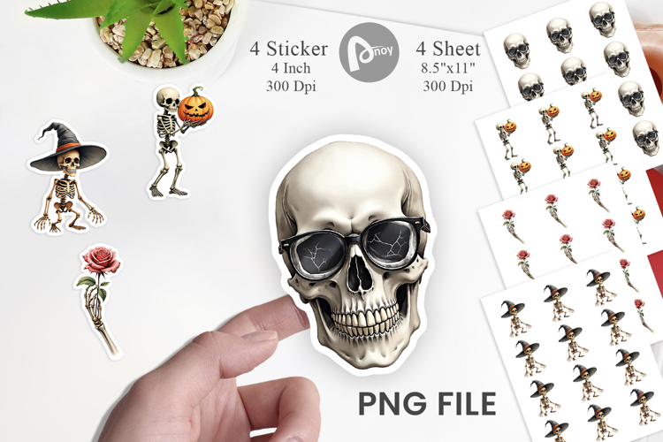 Halloween Vintage Skeletons Sticker