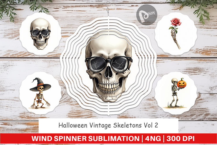 Halloween Vintage Skeletons Wind Spinner
