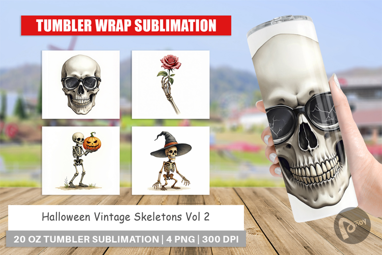 Halloween Vintage Skeletons Tumbler
