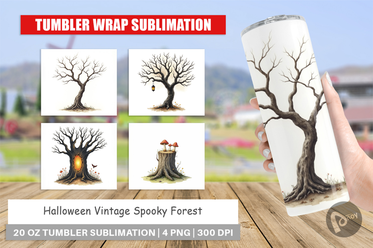 Halloween Vintage Forest Tumbler