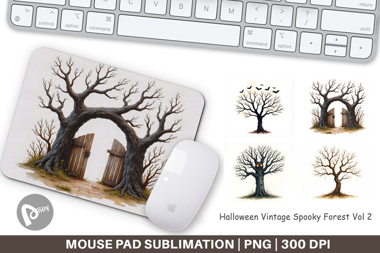 Halloween Vintage Forest Mouse Pad