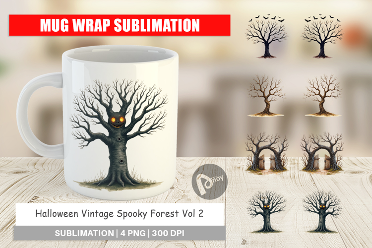 Halloween Vintage Forest Mug Wrap