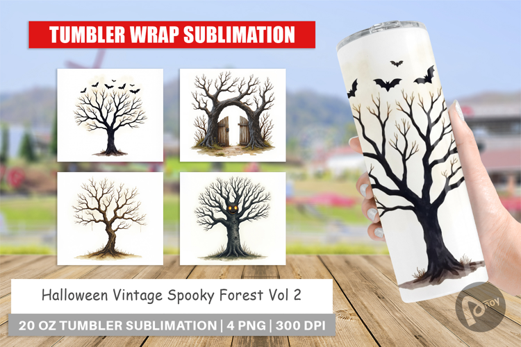 Halloween Vintage Forest Tumbler