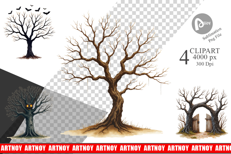 Halloween Vintage Forest Clipart