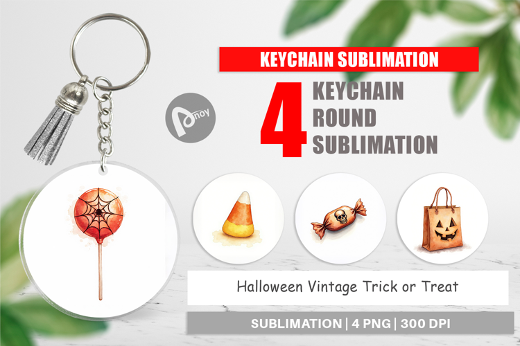 Halloween Vintage Treats Keychain