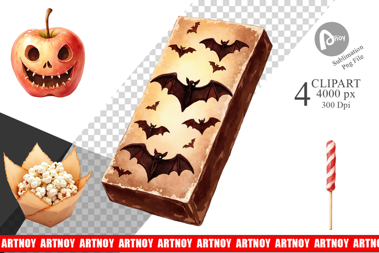 Halloween Vintage Treats Clipart