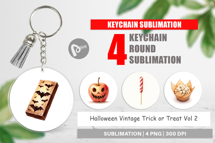 Halloween Vintage Treats Keychain