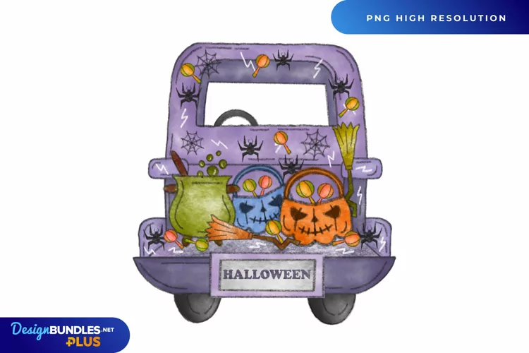 Halloween Vintage Truck - Hand Painted