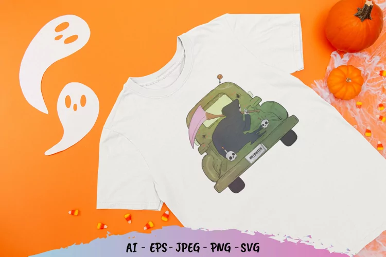 Halloween Vintage Truck Watercolor Set
