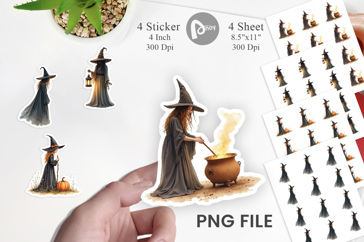 Halloween Vintage Witches Sticker