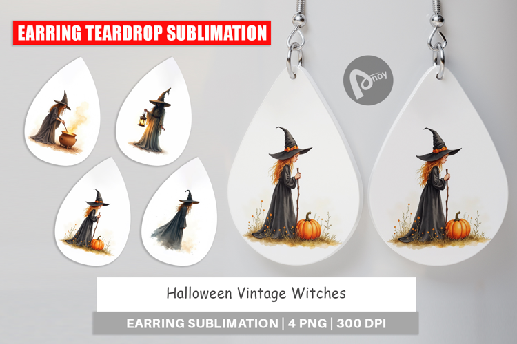 Halloween Vintage Witches Earring