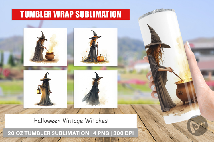 Halloween Vintage Witches Tumbler