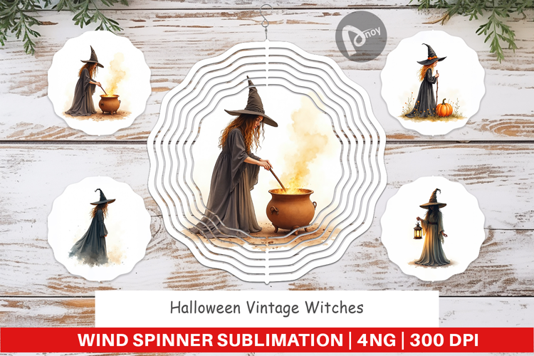 Halloween Vintage Witches Wind Spinner