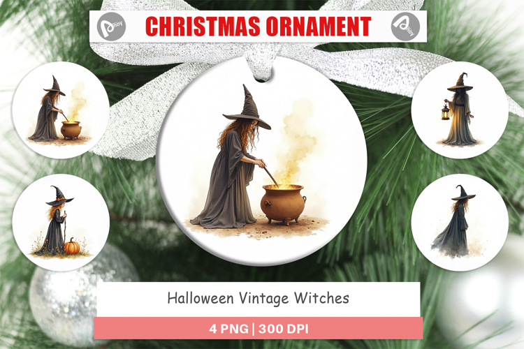 Halloween Vintage Witches Ornament
