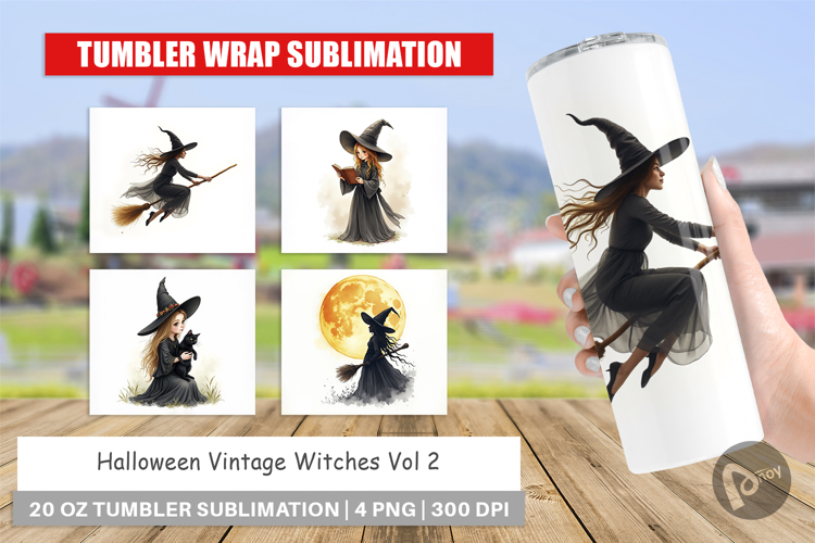 Halloween Vintage Witches Tumbler