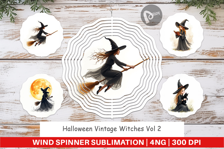 Halloween Vintage Witches Wind Spinner
