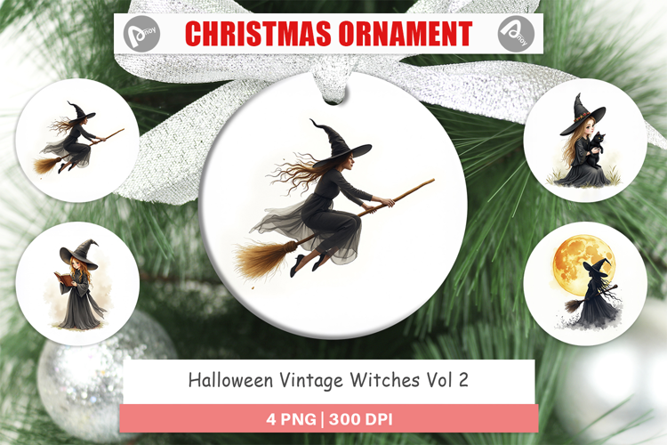Halloween Vintage Witches Ornament