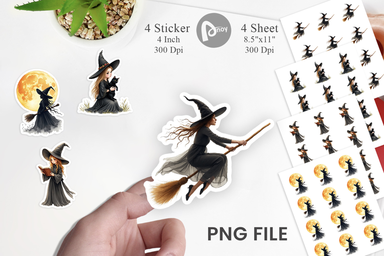 Halloween Vintage Witches Sticker