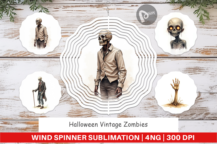 Halloween Vintage Zombies Wind Spinner