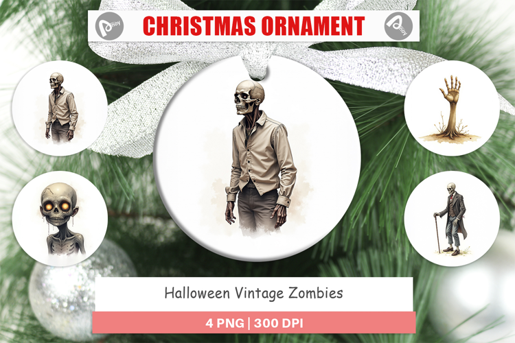 Halloween Vintage Zombies Ornament