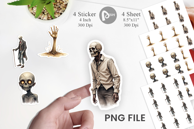 Halloween Vintage Zombies Sticker