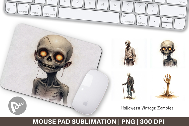 Halloween Vintage Zombies Mouse Pad