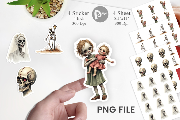 Halloween Vintage Zombies Sticker
