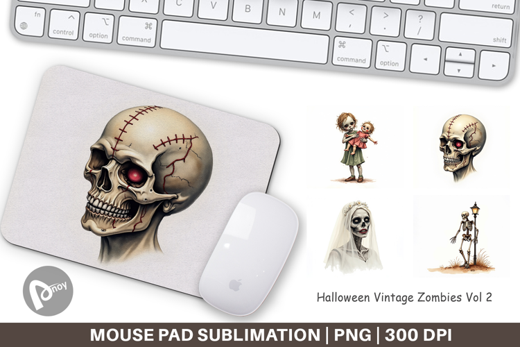 Halloween Vintage Zombies Mouse Pad