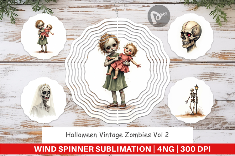 Halloween Vintage Zombies Wind Spinner