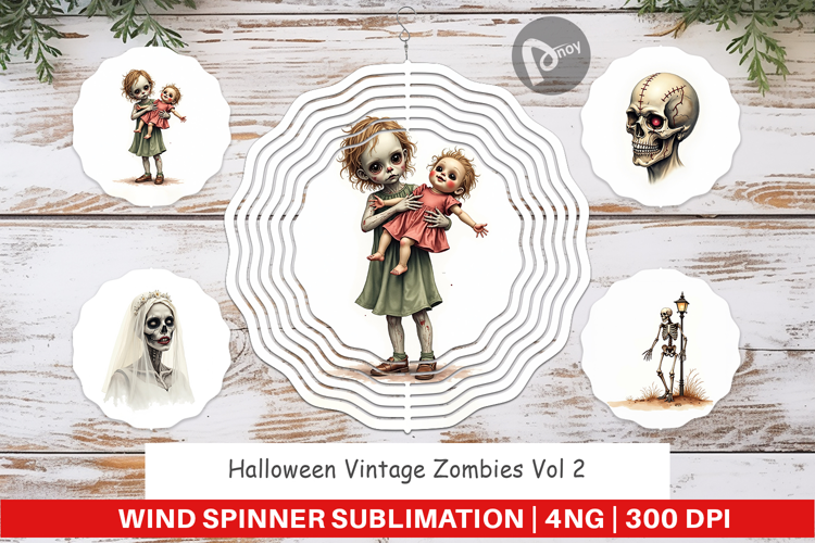 Halloween Vintage Zombies Wind Spinner