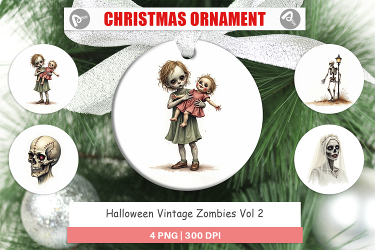 Halloween Vintage Zombies Ornament
