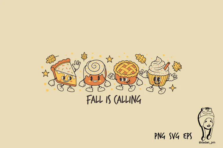 Vintage character fall is calling