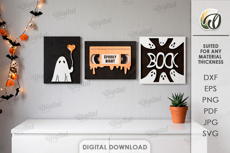 Halloween Wall Signs Laser Cut. Halloween Wall Decor SVG
