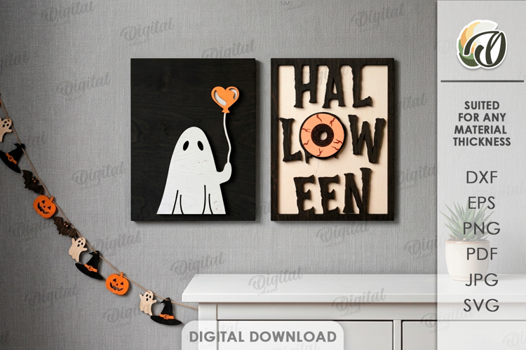 Halloween Wall Signs Laser Cut. Halloween Wall Decor SVG