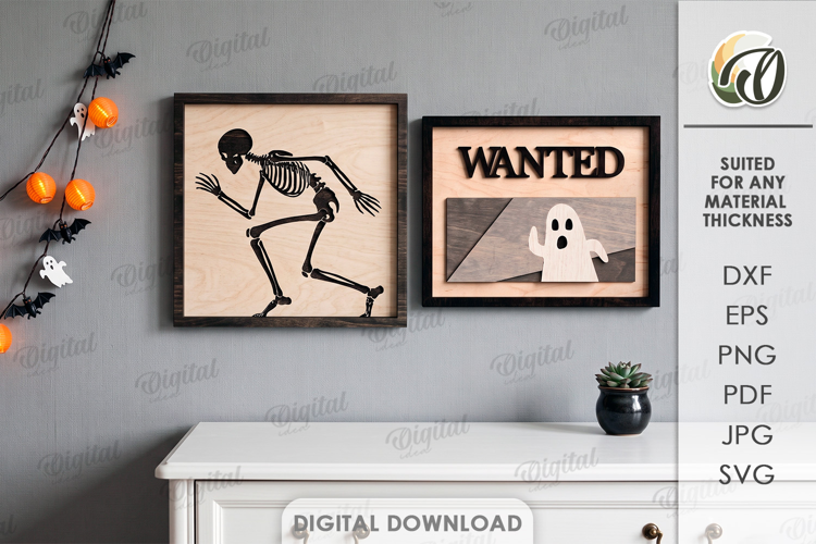 Halloween Wall Signs Laser Cut. Halloween Wall Decor SVG
