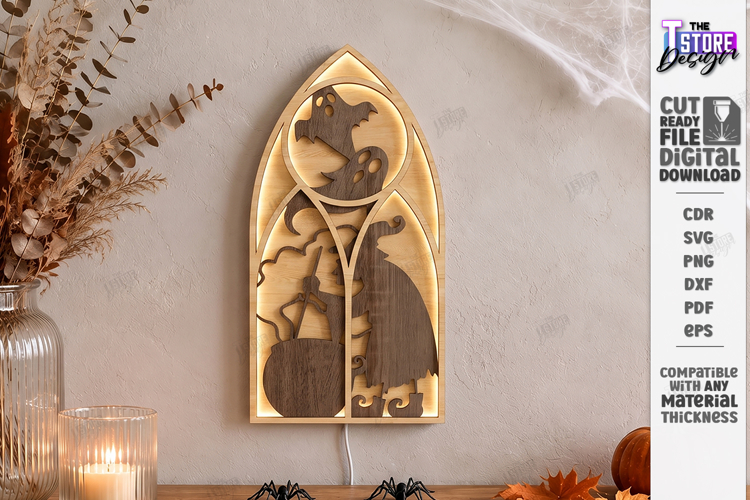 3D Halloween Layered Wall Decor Laser Cut | Night Light |CNC