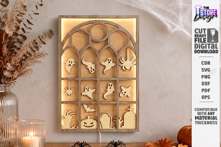 3D Halloween Layered Laser Cut | Haunted House | Night Light