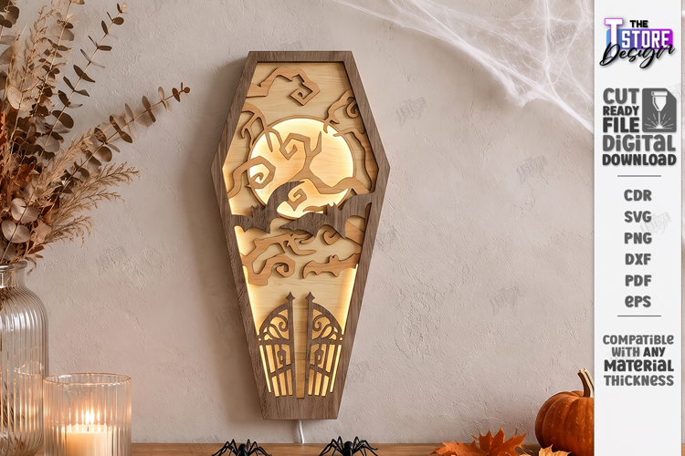 3D Halloween Layered Laser Cut | Haunted House | Night Light