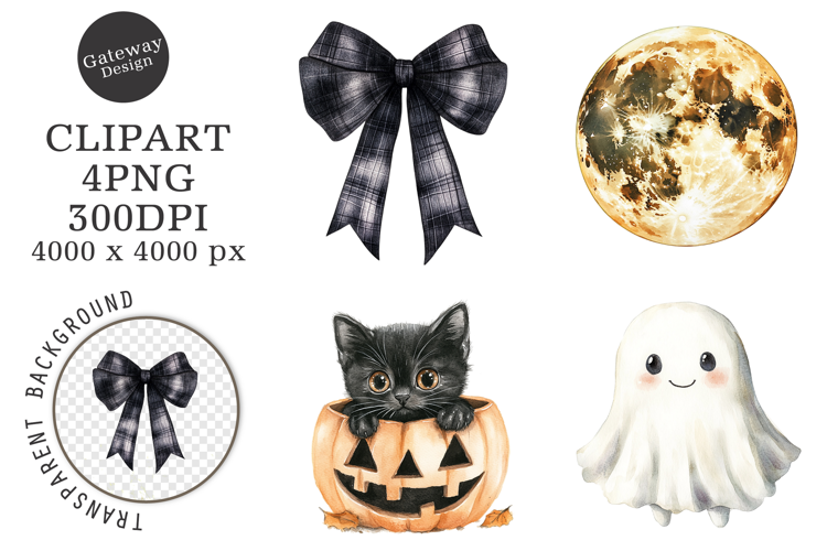 Halloween Watercolor Clipart