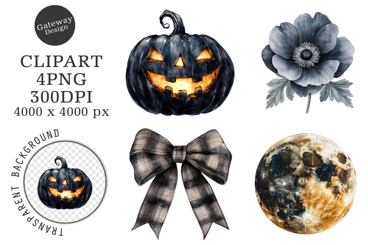 Halloween Watercolor Clipart