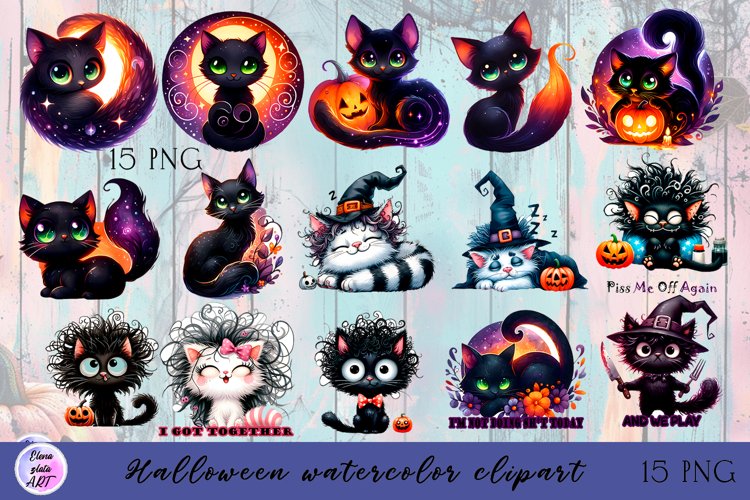 Cat Clipart Black And White Image 6