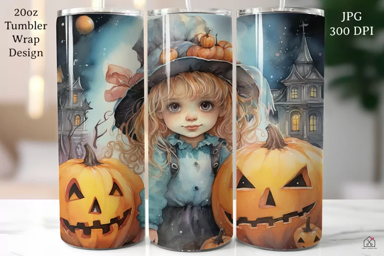 Halloween 20oz Tumbler Wrap Sublimation Design JPG