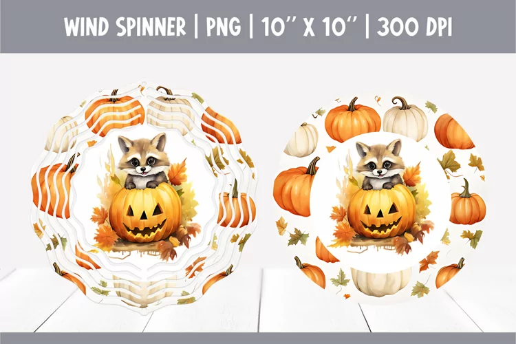 Halloween Watercolor Wind Spinner Sublimation | Red Panda