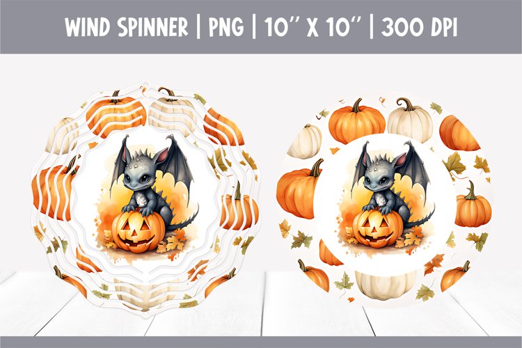 Halloween Watercolor Wind Spinner Sublimation | Cute Dragon