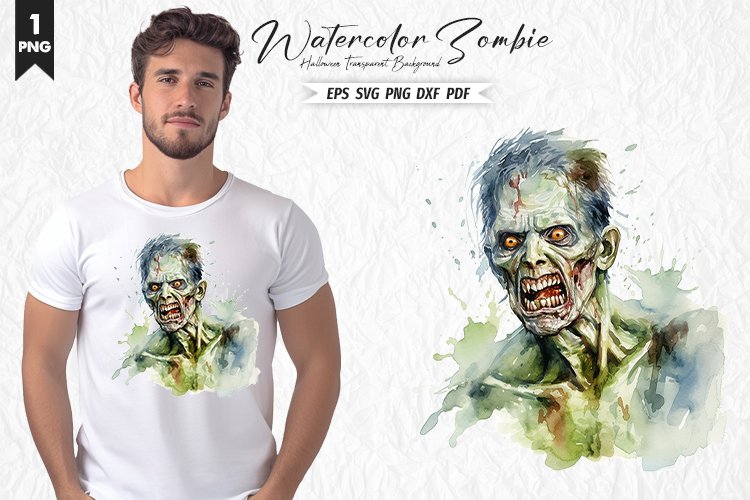 Watercolor zombie png clipart