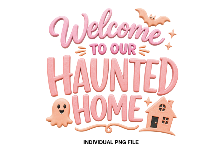 Cute Halloween Welcome PNG for Party Decor
