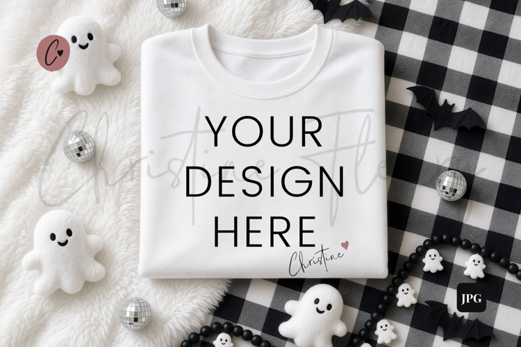 Halloween White Sweatshirt Mockup