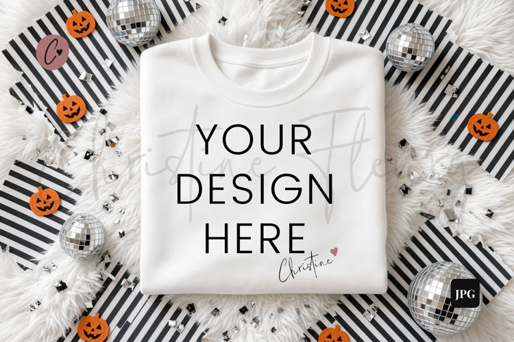 Halloween White Sweatshirt Mockup
