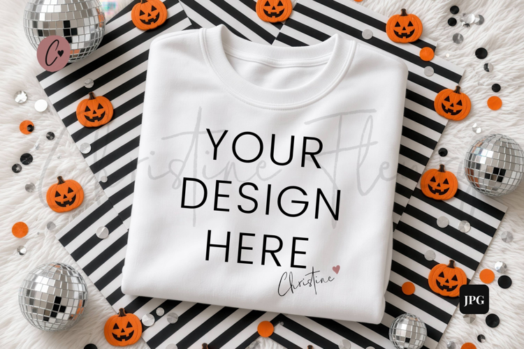 Halloween White Sweatshirt Mockup