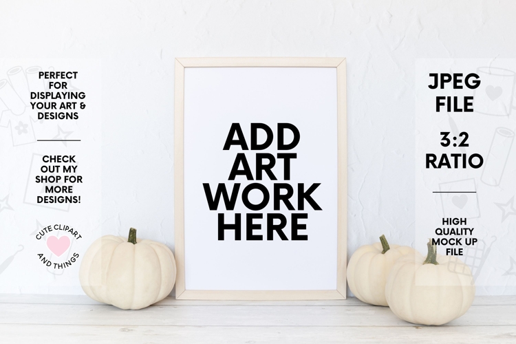 Frame Mock Up | Cute Halloween Wall Art Mock Up